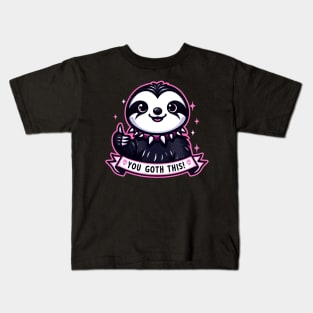 Goth Sloth Believes In You! You Goth This! Kids T-Shirt